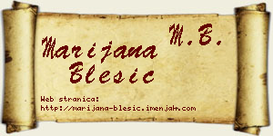 Marijana Blesić vizit kartica